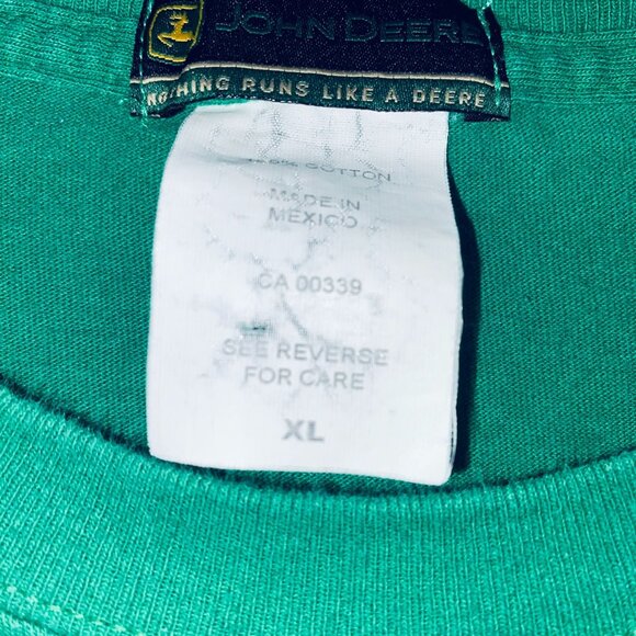 Men's John Deere Green Long Sleeve T-Shirt XL 100% Cotton - Picture 4 of 4